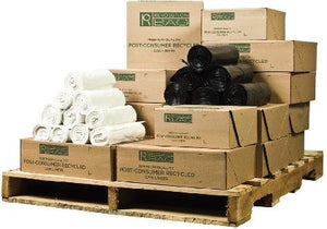 PC55XHN 41 x 52  .7 Mill Natural (55 gal) 100% Recycled EPA Compliant Trash Liner 100/case (105Case/Pallet)