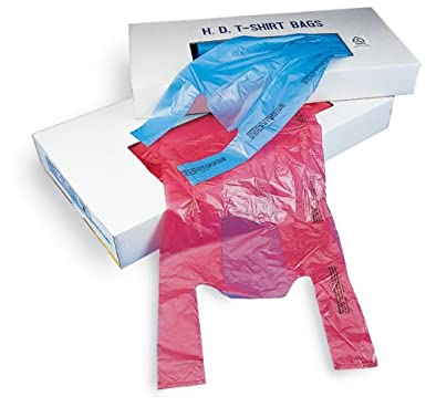 12 x 6 x 23 Plastronic High Density T-Shirt Bag-Red .00065 1000/Case