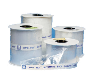 4 x 4 White Write-On Front / Clear Back Kwik-Fill Automatic Bag .0014 3000/Roll