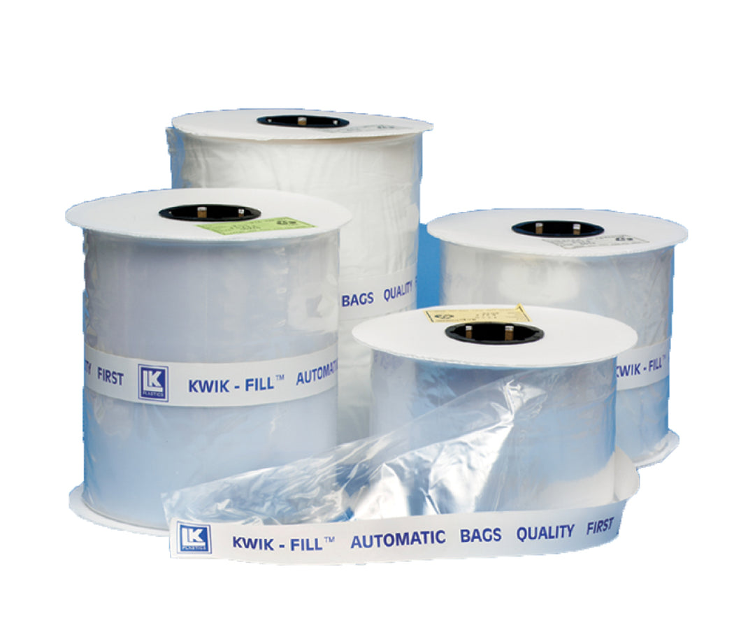 6 x 6 White Write-On Front/Clear Back Kwik-Fill Atuomatic Bag .0014 2500/Roll