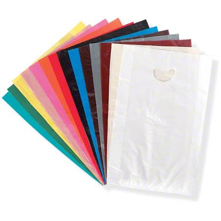 16 x 4 x 24 High Density Merchandise Bags With Die Cut Handle-Black .0007 500/Case