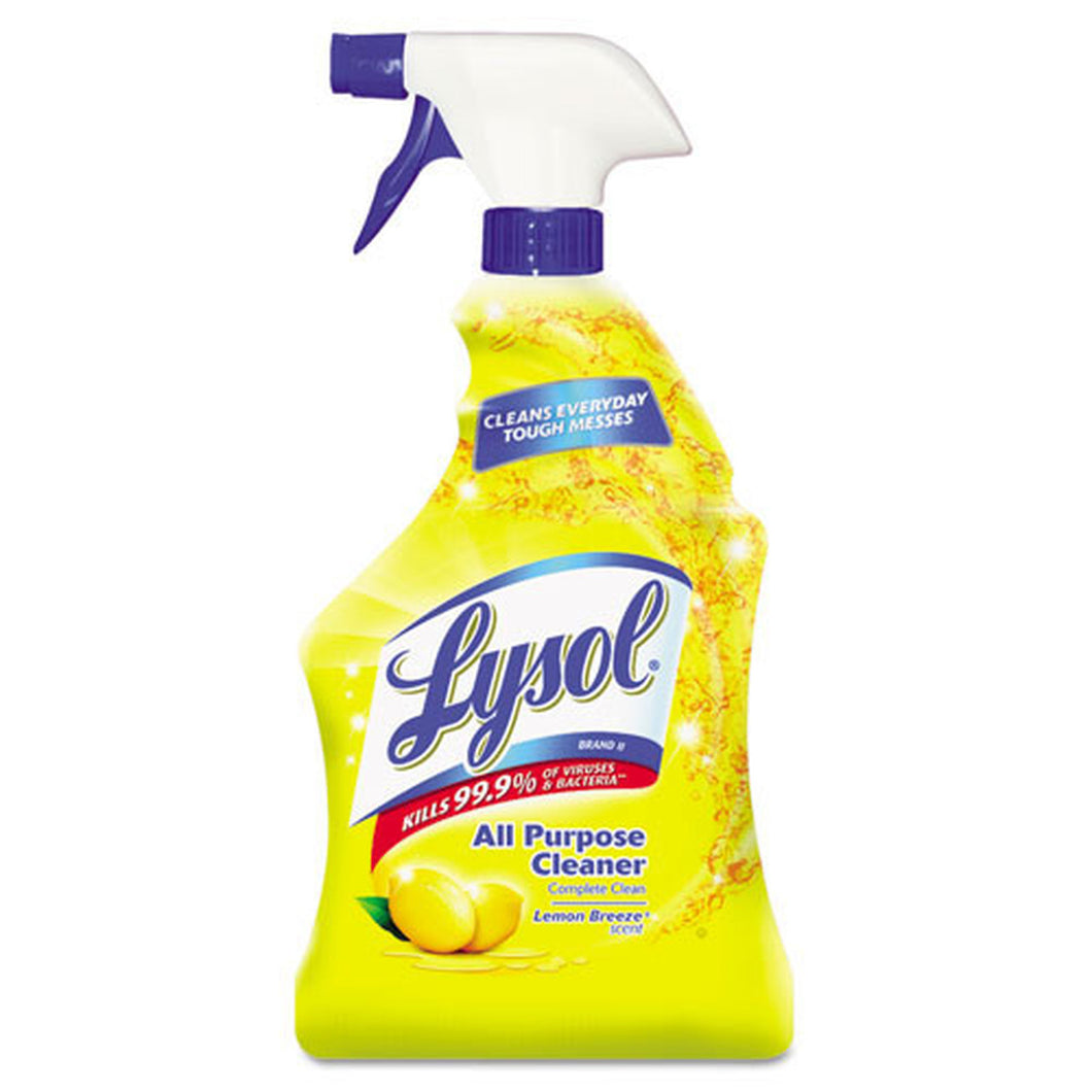 LYSOL Brand All-Purpose Cleaner Lemon 32oz Trigger Spray 12 Bottles/Case