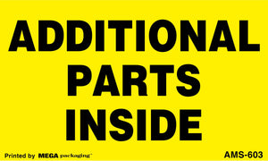 AMS-603 3 x 5 Additional Parts Inside Label 500/Roll