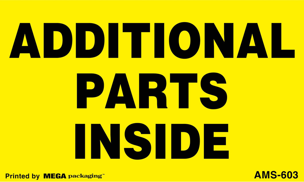 AMS-603 3 x 5 Additional Parts Inside Label 500/Roll
