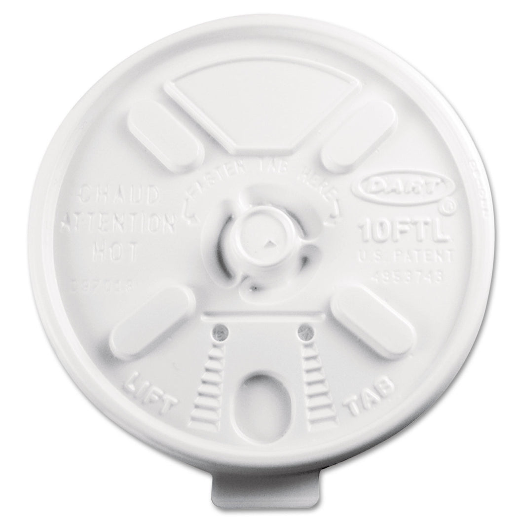 Lift-n-Lock Plastic White Hot Cup Lids (6-10oz) 1000/case