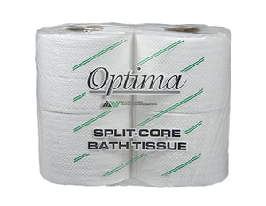 Optima 80580 4" x 4" 2 Ply Split Core Pemium Bath Tissue 48 Rolls/Case 750 Sheets/Roll 36 Cases/Pallet