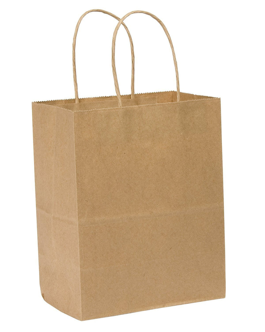 Chimp  8 x 4-3/4 x 10-1/2 Kraft Paper Shopping Bag w/Handle 250/Case