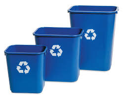 8841-BL  41 Qt Blue Recycled Office Wastebaskets 6/Case