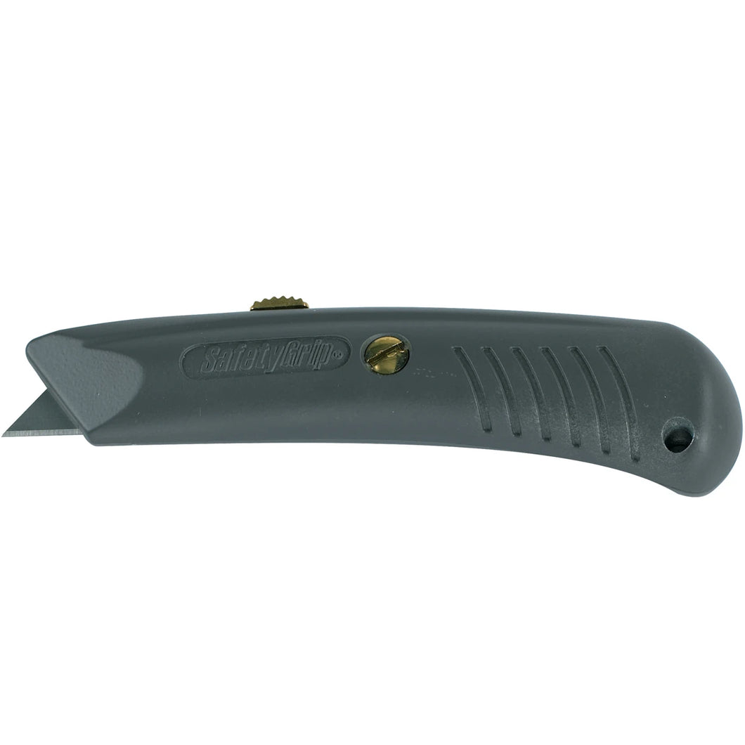 Safety Grip Retractable Utility Knife, Gray 10/Box