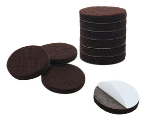 1" Round Adhesive Wool Blend Felt Pad Floor Protectors Dark Color 400/Box