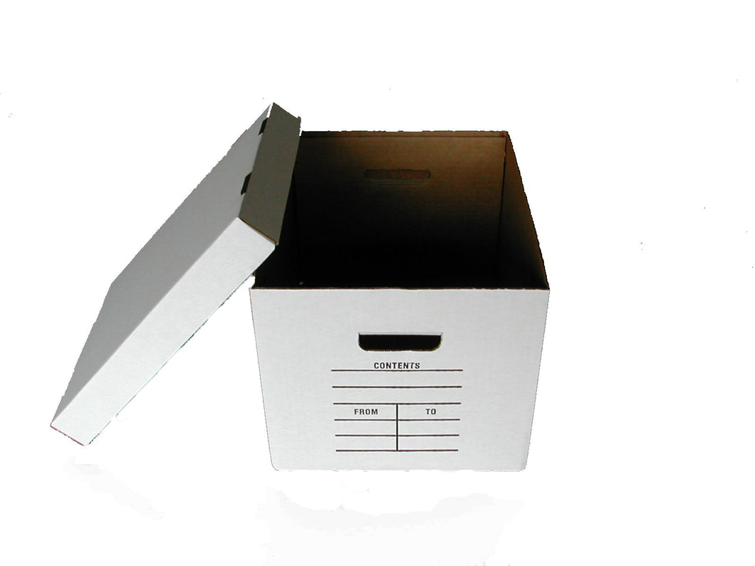 15 x 12 x 10 Record Storage Box With Snap Bottom 32ECT #3 White 25/Bundle 750/Pallet