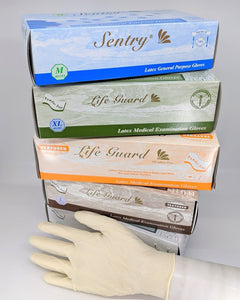 Medium Sentry Latex Powder Free 5Mil Gloves 100 Gloves/Box 10 Boxes/Case