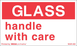 WAR-405 3 x 5 Glass Handle With Care Label 500/Roll