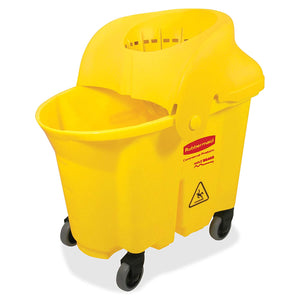 NSBQ RCP759088YEL Yellow WaveBrake Institutional Mop Bucket Wringer Combo