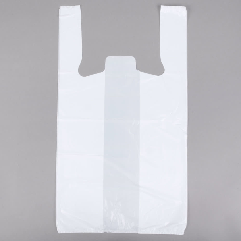 18 x 10 x 30 High Density Heavy Duty Carry-Out Bag-White .00080 500/Case